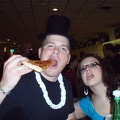 Eric and Jamie pigging out on pizza